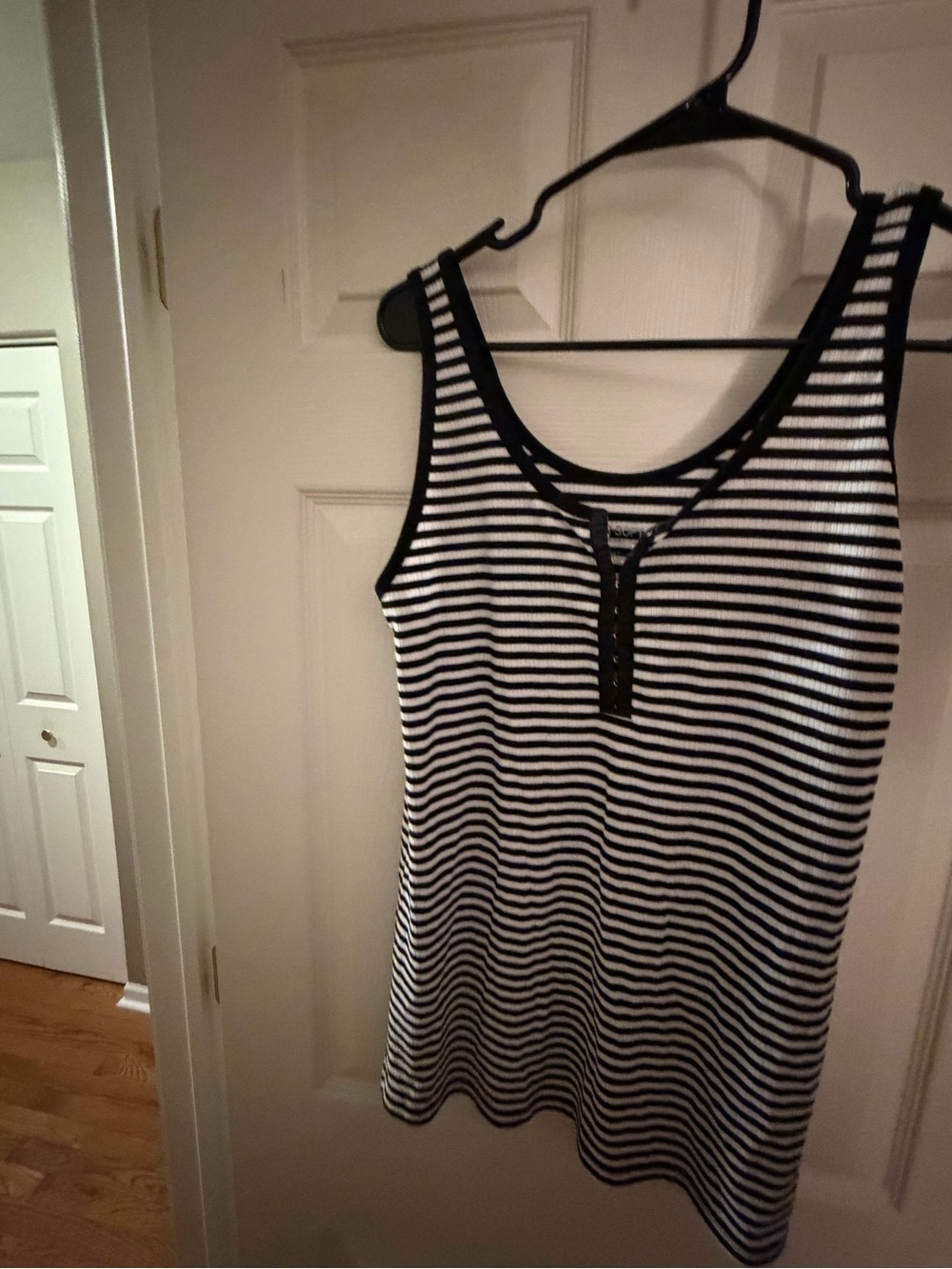 torrid Black and White Striped Henley Ribbed Tank